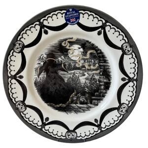 Royal Stafford WICKED WITCH  Dinner Plates 11in Set of 4 Spooky Halloween New
